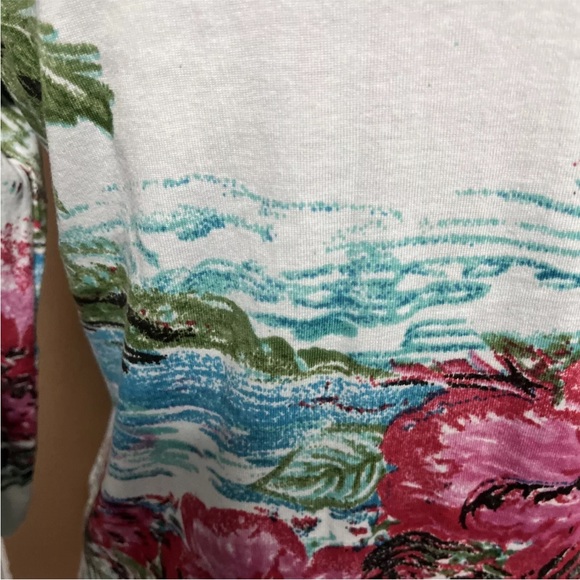 Fashque Shirt Size Small Long Sleeve Cotton Shirt Beach Design Floral Multicolor - Picture 4 of 5